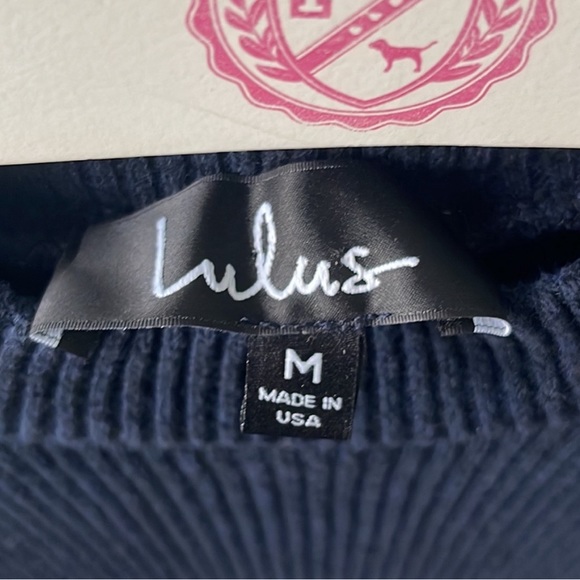 Lulu’s I Mist You Navy Blue Bodycon Rib Knit Sweater Dress - Picture 4 of 4